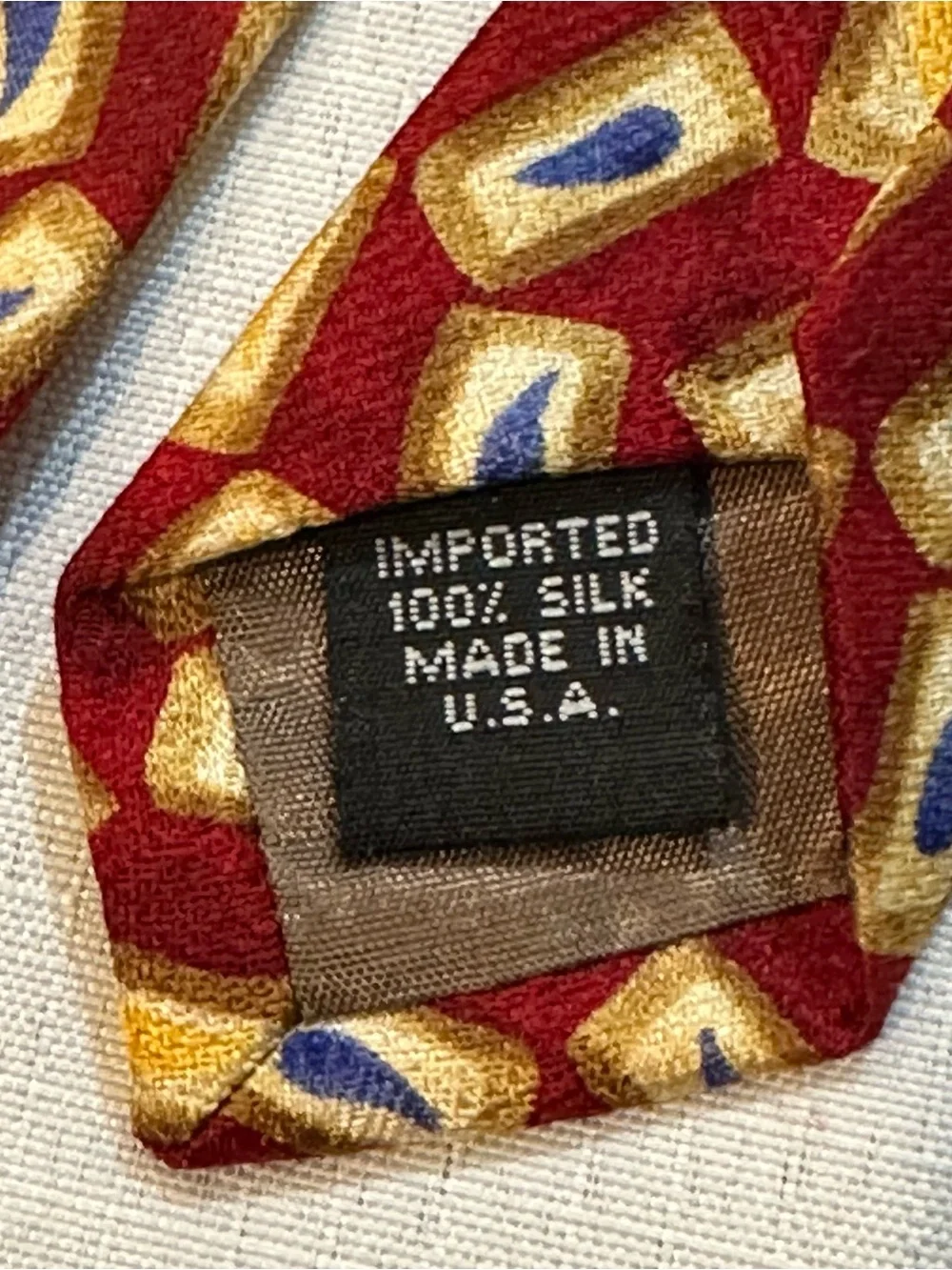 Perry Ellis Portfolio Silk Geometric Tie Made USA